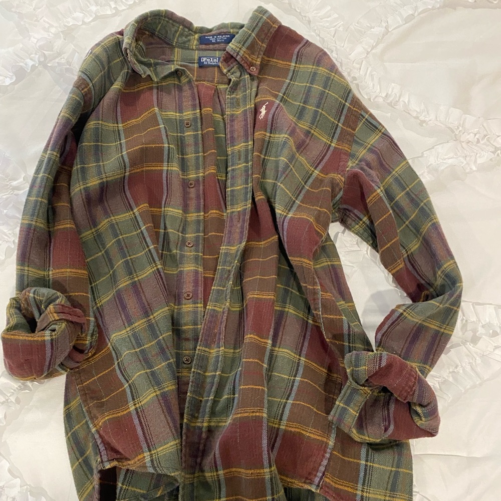 VINTAGE mens xl button up Ralph Lauren